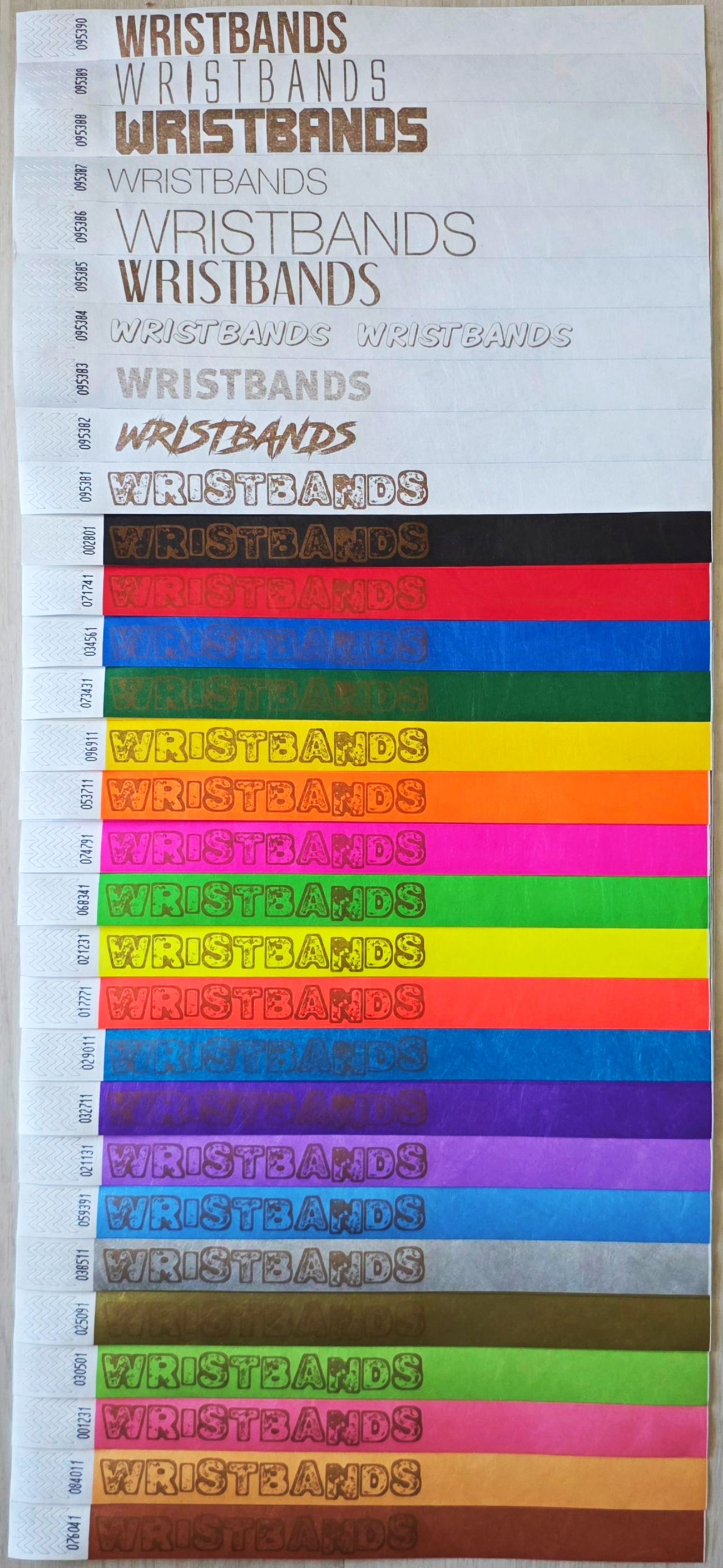 Impressão a ouro em todas as cores de pulseira Tyvek